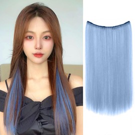 Yokosen Hair Extension, One Touch Extension, Color Extension, Long, Straight 19.7 inches (50 cm), Half Wig, Inner Color, Partial Wig, Point Wig, Extension, Stylish, Adult, Hair Accessory, Fashionable