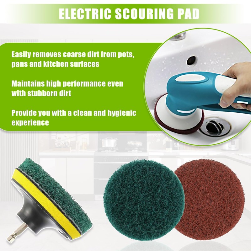 EPLZON 4 Inch Scrub Drill Brush Power Scouring Pads Household