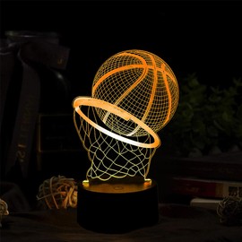 Sumokaii Basketball 3D Night Light, Basketball Night Light for Kids, Basketball 3D Illusion Lamp, Basketball Layup Shape, 5V USB Powered, Great Gift for Kids & Basketball Lovers