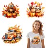 3 Sheets Thanksgiving Turkey Iron on Patches Autumn Pumpkin Truck