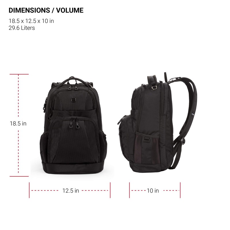 SwissGear 5698 Laptop Backpack, Black, 17-Inch