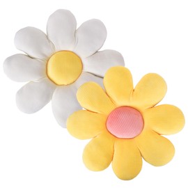 Pack of 2 Flower Pillows, Daisy Flower Pillows, Sofa Cushion Seat Cushions, Cute Flower Cushions, Flower Shaped Throw Pillows, Fluffy Petal Pillows, for Bedroom, Sofa, Chair, Bed, 40 cm