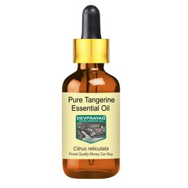 Devprayag Pure Tangerine Essential Oil (Citrus reticulata) with Glass Dropper Natural Therapeutic Grade Steam Distilled 100ml (3.38 oz)