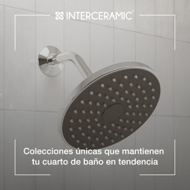Interceramic Cebolleta regadera redonda multifunción con 3 tipos de chorro Kansas en cromo pulido | Cabezal giratorio 360° | Resistente a la corrosión
