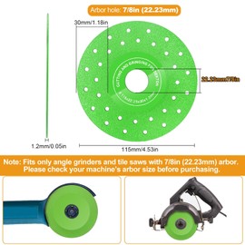 SUNJOYCO Glass Cutting Disc for 4-1/2 Inch Angle Grinder, 4.5 Inch Diamond Saw Blade Wheel, Ultra-Thin Rock Slab Grinding Disc, Ceramic Tile Cutting Blade with 7/8Inch Arbor