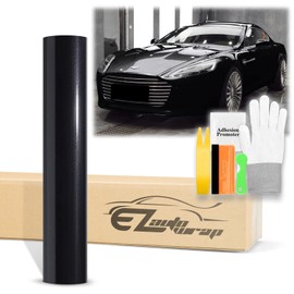 60"x240" (5FTx20FT) Black Premium Super Gloss Metallic Glossy Sticker Decal DIY Car Auto Vehicle Vinyl Wrap Air Release Bubble Free Self Adhesive Peel and Stick Free Tool Kit