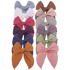 Pinzas para el pelo de lino para bebés y niñas y mujeres, lazos grandes para el pelo de marinero, accesorios para el cabello