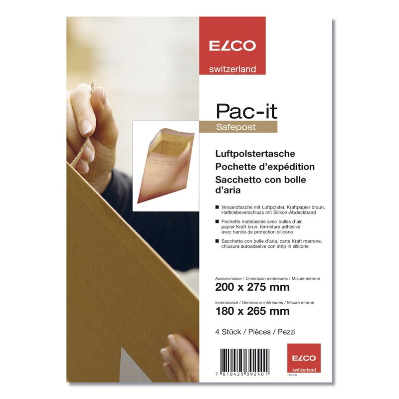 Elco 200 x 275 mm Bubble Envelope - Brown (Pack