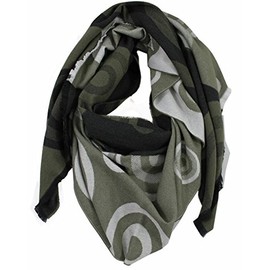 Rotfuchs® Woven Scarf Two-Tone & Graphic Look Green Black Fashionable 100% Cotton, Green