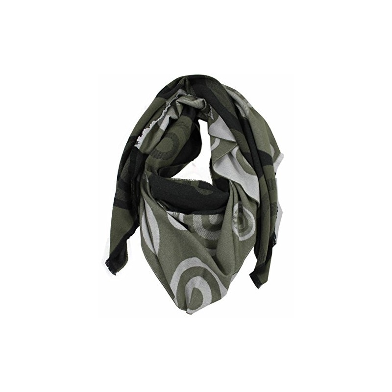 Rotfuchs® Woven Scarf Two-Tone & Graphic Look Green Black Fashionable