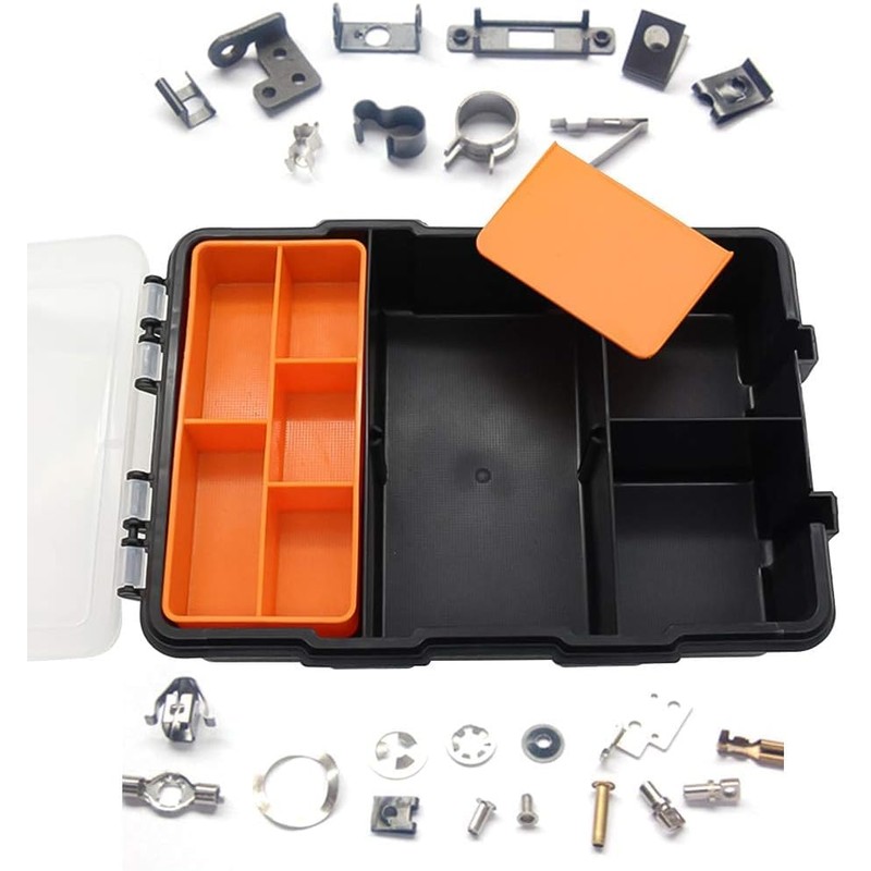 Compartment Small Parts Organizer, Waterproof Portable Organizer Box with Removable