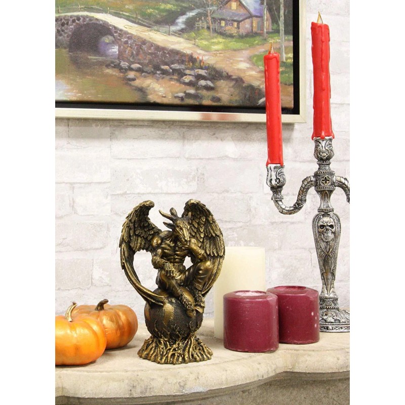 Sabbatic Goat The Thinker Baphomet Sitting On The Globe Statue