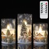 DRomance Snowman House Glass Flameless Candles Battery Operated with Remote