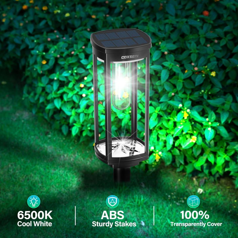 COXSENI Solar Path Lights Outdoor 8 Pack, Bright Solar Pathway