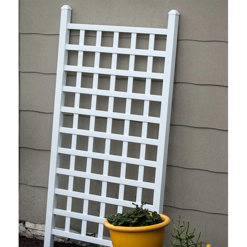DuraTrel Country Garden Vinyl Trellis, Outdoor Plant Support Frame, White,