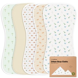 Paquete de 5 paños orgánicos para eructos para bebés y niñas, paño ultra absorbente, ropa para eructos, toalla para recién nacido, trapos para escupir leche - babero de tela burpy para unisex, niño, niña, paños para eructos (rugoso)