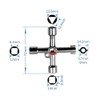 Universal key, control cabinet key, 4-way multifunctional key, 2 pieces