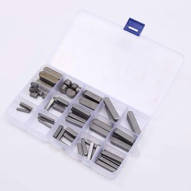 KATSU Parallel Drive Shaft Assortment Kit 60 Pieces, 3-12 mm Key Springs with Round End Motor Transmission Flywheel Pulleys Mounting Material Assortment Kit