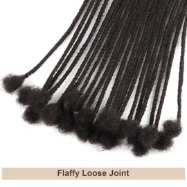 IIFLYDSFA 0.4cm Thickness Real Human Hair Dreadlock Extensions for Men/Women 6 Inch 60 Strands Full Handmade Permanent Locs Extensions Human Hair