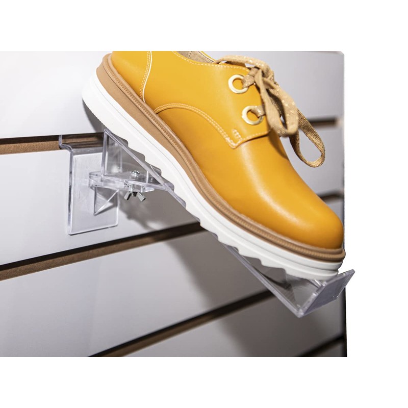 ZAPATERA DE ACRILICO GIRATORIA TRANSPARENTE PARA PANEL RANURADO | 10