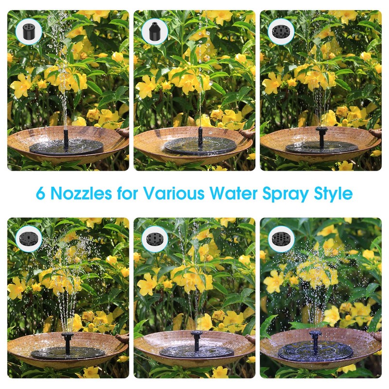 Vitcoco 2.5 W Solar Fountain, Upgraded Solar Pond Pump