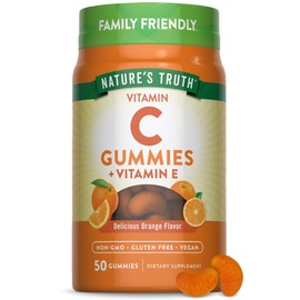 Nature's Truth Vitamin C Gummies | 50 Count | with Vitamin E | Orange Flavor | Vegan, Non-GMO & Gluten Free Supplement