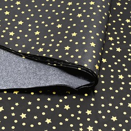 50pcs 50×35cm Black Gold Star Tissue Paper,Stars Wrapping Paper Bulk for Wedding Birthday DIY Gift Christmas Decorations