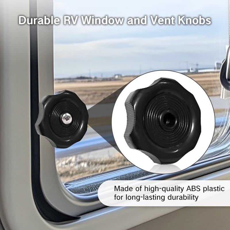 BRBASAP 3Packs RV Window Crank Knob Black Plastic Replacement Knobs