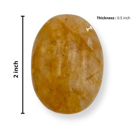 ZAIN GEMS LLC Gemstone Yellow Aventurine Carved Palm Stone/Pocket Palm Stone/Reiki Healing & Crystal Grid for Natural Body Chakra Balancing