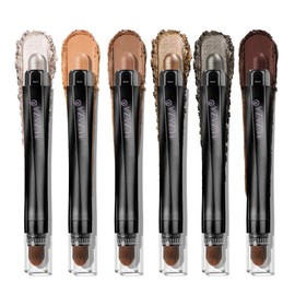 LUXAZA PRO- Juego de maquillaje en barra de sombras de ojos neutras, sombra de ojos en crema mate con brillo metálico, delineador de ojos, lápiz...   