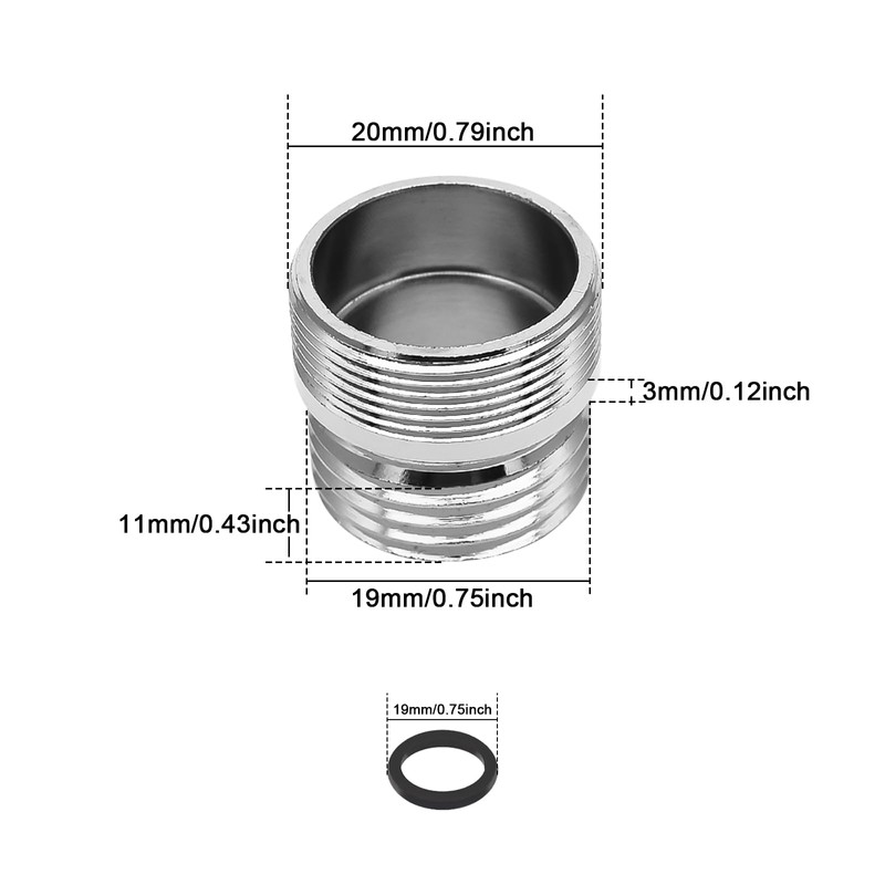 Faucet Adaptor 2PCS Aerator Connector 1/2" Thread Solid Metal Kitchen