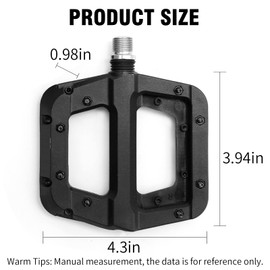 Saihisday Bike Pedals Platform Pedals Lightweight Mountain Bike Pedals 3 Bearing Nylon for BMX MTB 9/16"