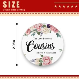 Merry Christmas Ornaments The Love Between Cousins Knows No Distance 3 inch Round Christmas Ornaments Ceramic Christmas Ornaments Xmas Tree Decor Xmas Present Gift Box