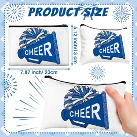 Cosblank 20 Pcs Cheer Makeup Bag Cheer Teams Gifts Cheer Canvas Makeup Case Cheerleader Cheer Teams Gifts Zipper Pouch for cheerleading Teammates Cheer Party Supplies(Black Gold)