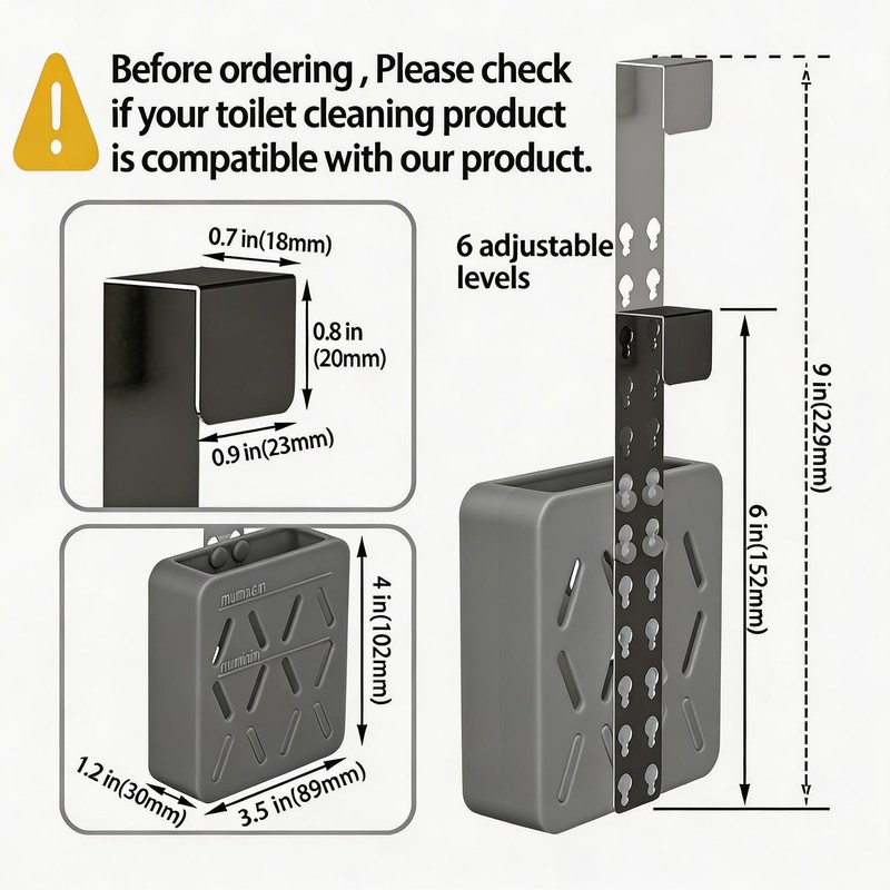 Toilet Tank Tablet Holder,Adjustable Holder-Hanging Bleach Tablet Bracket with 6