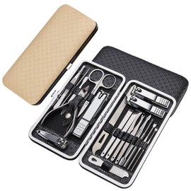 19 types of nail clippers, nail clipper set, foot nail care, toenail clipper set, nail care, nail care set Black/onesize