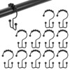 sourcing map 12Pcs Shower Curtain Hooks, Metal Double Glide Shower