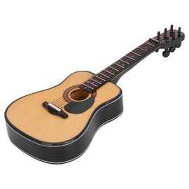 Generic Mini Guitar, Tiny Guitar Mini Bass with Case and Stand Wood for Bedroom Decoration