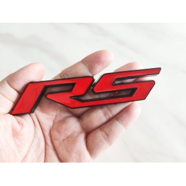 2X RS Badge Decal Suitable for RS Series Cars and Trucks (Black Edged red Letter)