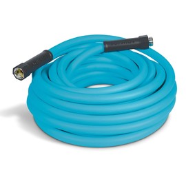 Aqua Joe BDL-A0104 HybridFLEX Professional-Grade Kink-Free Abrasion-Resistant Hybrid Polymer Garden Hose w/Dual Swivel Grenade Grips, 500-PSI Burst, 50-Foot x 5/8-Inch and BPA/Phthalate/Lead Ratings