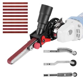 Belt Sander Adapter 5/8-11 UNC File Belt Sander Detailing File Sander Bandfile Belt Sander with 10PCS Belts for Edge Corner Crevice Included Angle Irregular Plane