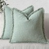 MIULEE Decorative Throw Pillow Covers Neutral Linen Fringe Throw Pillows