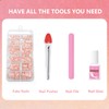 French Tip False Toenails Set - 120Pcs Nude Pink Fake