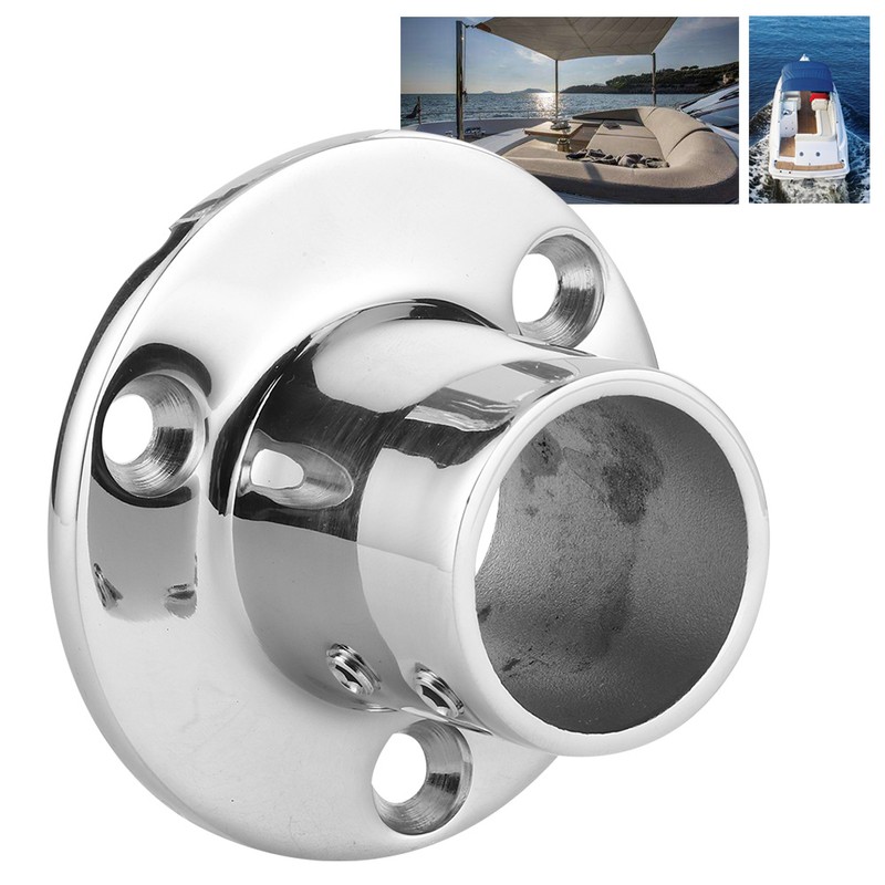 316 Stainless Steel Round Stanchion Base 90 Degree Marine Boat
