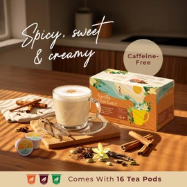 Gya Tea Co Vanilla Chai Tea Latte Gift Set (16 ct) - Decaf Chai Tea Pod Offer Easy Convenience and Indulgence - Lovers Get Well Gifts
