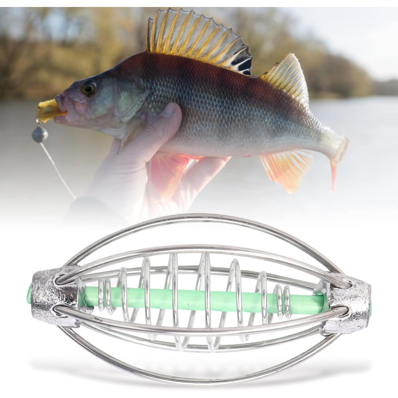 Trampa Cebo de Acero Inoxidable con Resorte para Pesca Familiar