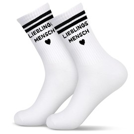 Dreaku Favourite Person Gift Socks Gifts for Girlfriend Gift Ideas Valentine's Day Birthday for Heart Man Partner Women 36-41, black