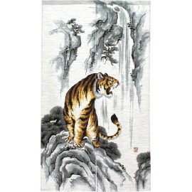 Japanese Noren Curtain Home Business Tapestry 60" x 33.5" Pine Tiger JAPAN MADE