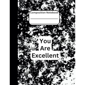  Black Composition Notebook College Ruled: 9.75x7.5 Size, Matte Cover, 110 Pages, Version 2E