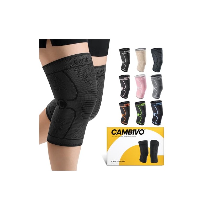 CAMBIVO Pack of 2 Knee Support for Men and Women,